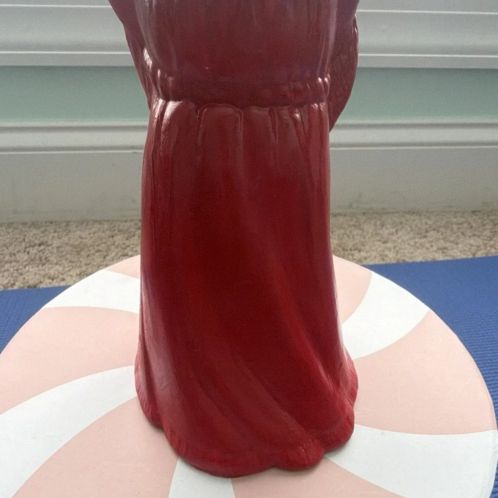 Vintage Mid-Century 1950/1960s African American Santa Blow Mold Figure Signed MD
